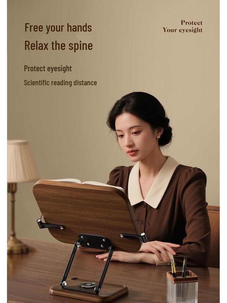Adjustable Solid Wood Children’s Book Stand: Rotating & Lifting Feature for Maximum Comfort
