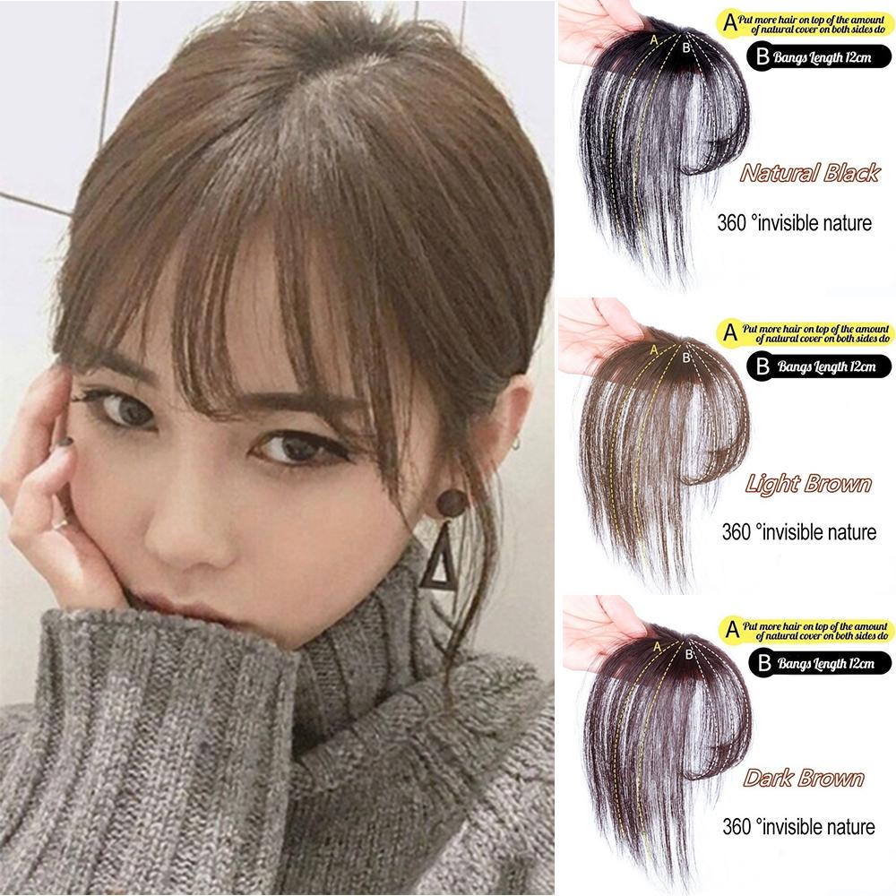 Women Synthetic Hair Neat Topper Invisible Fringe Front Wigs Wig Fake Hair Bangs Air Bangs