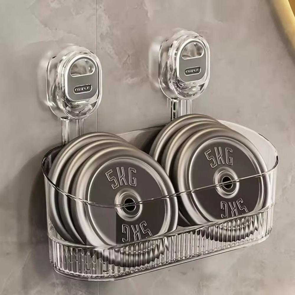 Transparent Suction Cup Shower Rack Wall Mounted Shower Rack Kitchen Storage Basket for Home