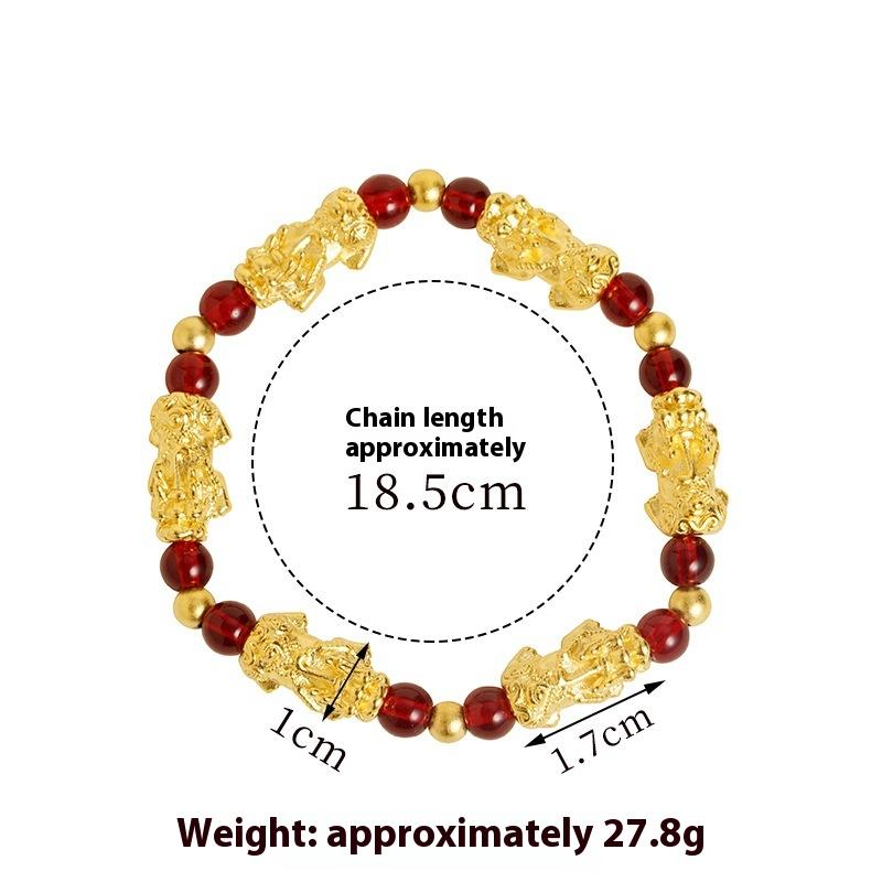 Браслет Пиксю из древнего золотого песка в китайском стиле, благоприятный, ретро, властный, ювелирное изделие Жуи, аксессуары для браслета