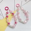 Beaded Beaded Phone Strap Wrist Strap Mobile Phone Lanyard Lovely Bow Phone Chain  Jewelry Gift