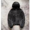 Unisex Oversized Hooded Sweatshirt With Graphic Print Streetwear Y2K Retro Loose Fit Long Sleeve Pullover Fall