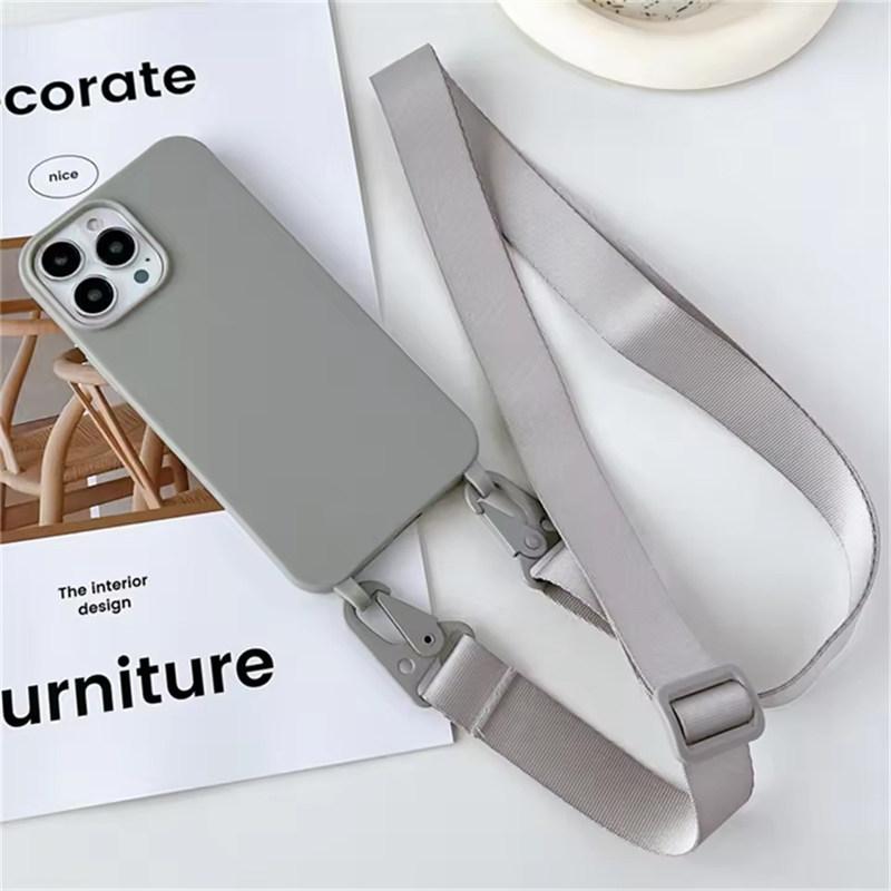 Матовый силиконовый чехол-шнурок с ремешком-ожерельем через плечо для iPhone 17 16 15 14 Pro Max 11 12 13 XR X XS 8 Plus SE Противоударный чехол