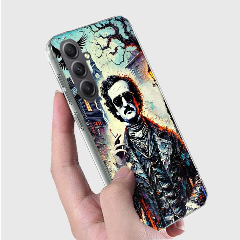 Edgar Allan Poe Phone Case for Samsung A16 A26 A36 A56 A17 A37 A57 A07 A06 A02S A03 A04S A05S Galaxy Note 20 10 A50S A71 A51 A31