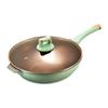 Clay Frying Pan with Lid 32cm Household Kitchen Pan for Quick Stir Fry Simmer Nonstick Pan Wear Resistant Scratch Resistant Woks