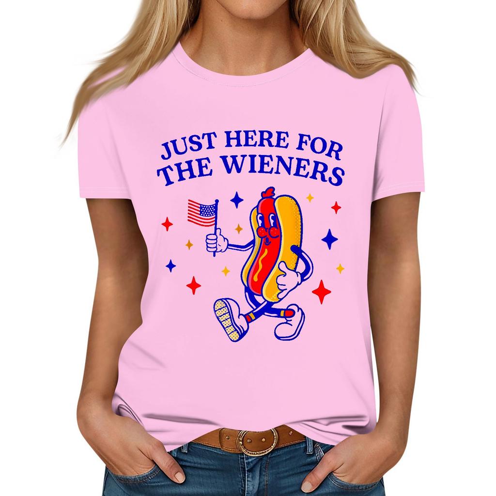 Hot Dog Print Casual Women's T-shirt