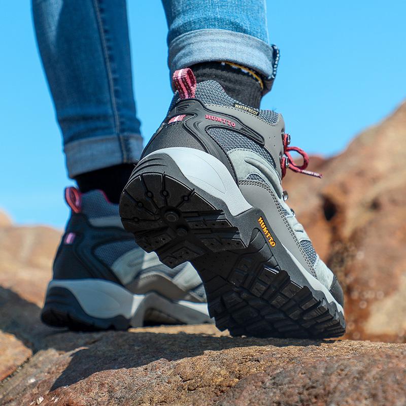 HUMTTO Platform Boots Female Women Shoes Winter Waterproof Black Ankle Boots for Womens Fashion Leather Luxury Designer Hiking Sneakers