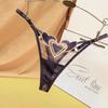 Heart Mesh Underpants Women's Low Waist Transparent Sexy Black Red T-string Panties