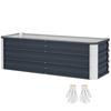 Steel raised garden bed, planter box, flower box, flower pot with gloves, charcoal gray, 125 x 47 x 44 cm
