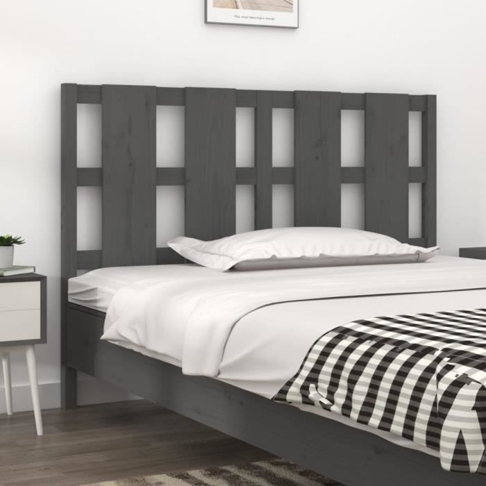 VidaXL Headboard Grey 125.5x4x100 Cm Solid Pine Wood 817982
