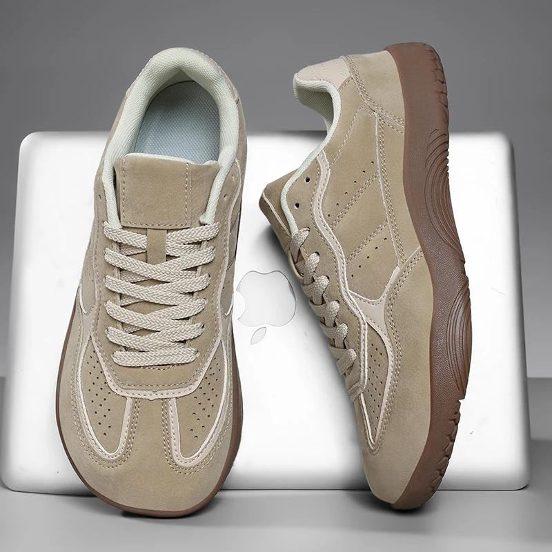 Flats Unisex Wider Shoes Breathable Cow Suede Leather Soft Zero Drop Sole Casual Sneake Men Barefoot Wide-toed Shoes Zapatillas