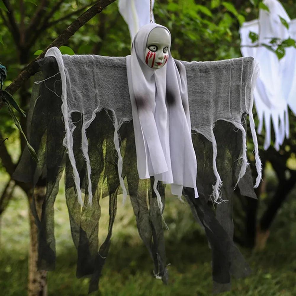 Halloween Hanging Ghost Skeletons Outdoor Decor Glow In the Dark Haunted House Props Scary Party Yard Decoration Supplies