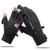 Men's Winter Windproof Waterproof Fingerless Touchscreen Cycling Gloves - Warm Fleece for Outdoor Sports