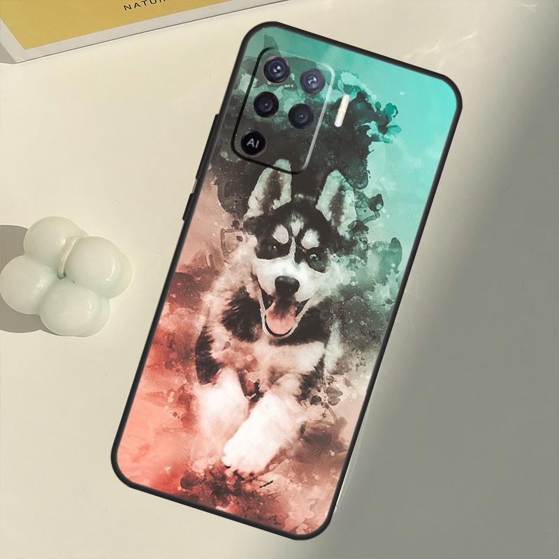 Чехол с изображением милого щенка аляскинского хаски для OPPO A15 A74 A54 A94 A52 A72 A31 A53 A53S A5 A9 2020 A3S A5S A83 A91 A93