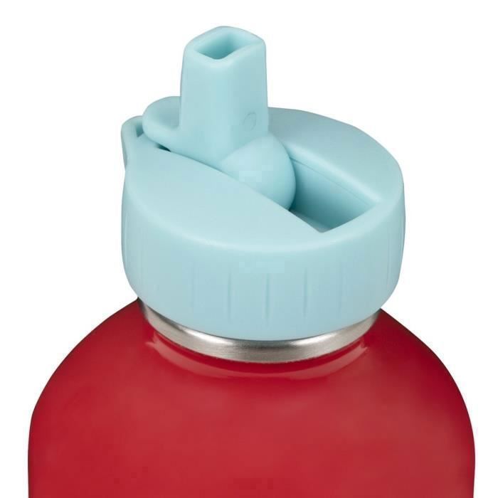 Gourde enfant Acier inoxydable - Facile à nettoyer - Gourde réutilisable - Contenance 300ml - 17 cm x 6,5 cm - Rouge - Girafe