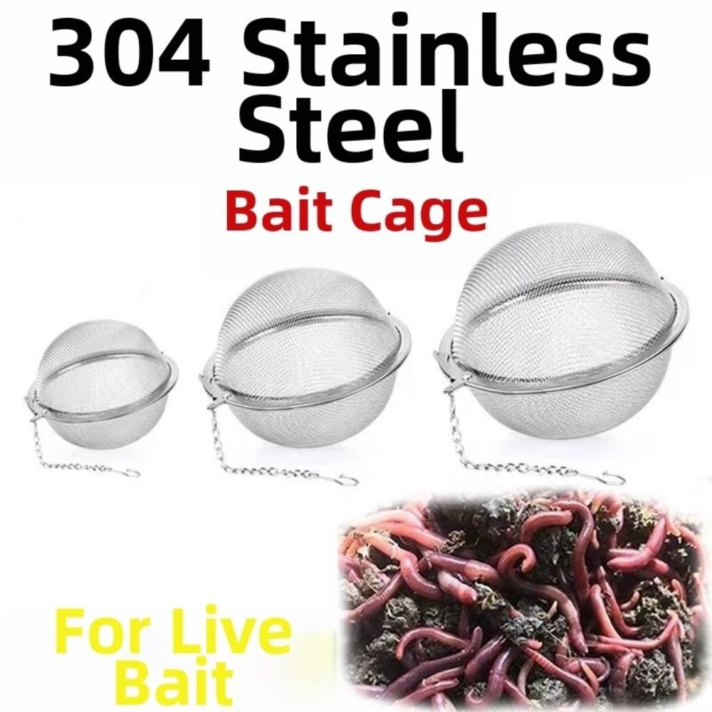 3pcs Durable Mesh Feeding Fish Bait 3pcs Pack Lure Holder Cage Perfect Bait Cage For Fishing