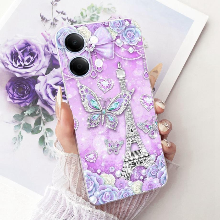 For Vivo Y05 Y11D 4G / Vivo Y11 5G Y21 5G Phone Case Soft Silicone Clera Cover Butterfly Dragon Cat Floral Painting Bumper Funda