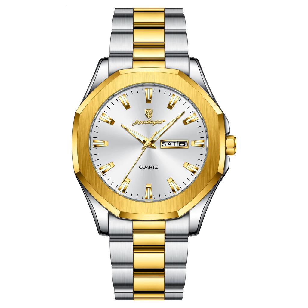 Топ Бренд Роскошные Новые Мужские Часы Водонепроницаемые Светящиеся Кварцевые Календарь Наручные Часы