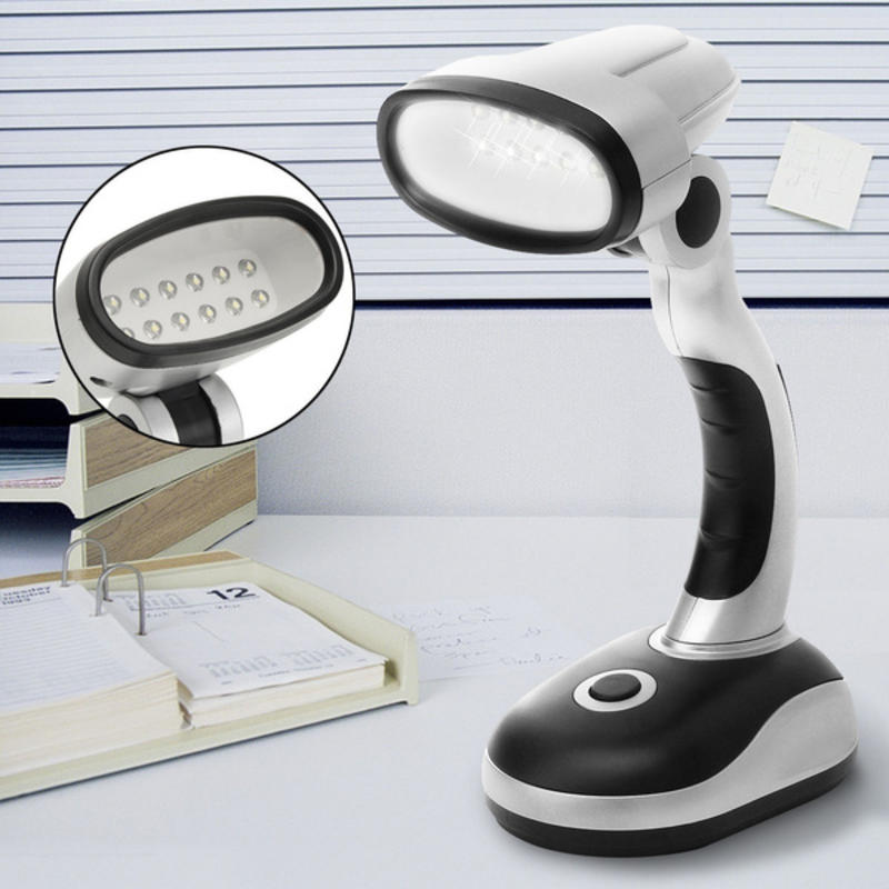 Portable 12 LED Bright Desk Lamp Reading at Home Outdoor Camping Travel Des