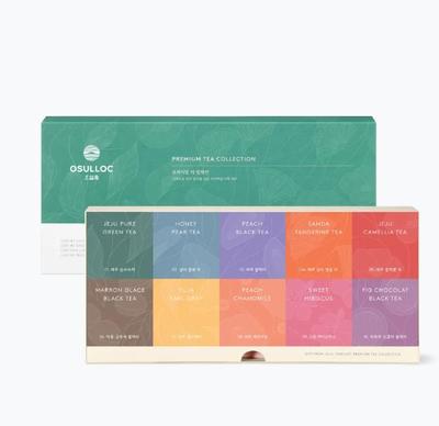 Osulloc Коллекция чая премиум-класса 10 видов 40 пакетиков – подарочный набор с настоящим корейским чаем