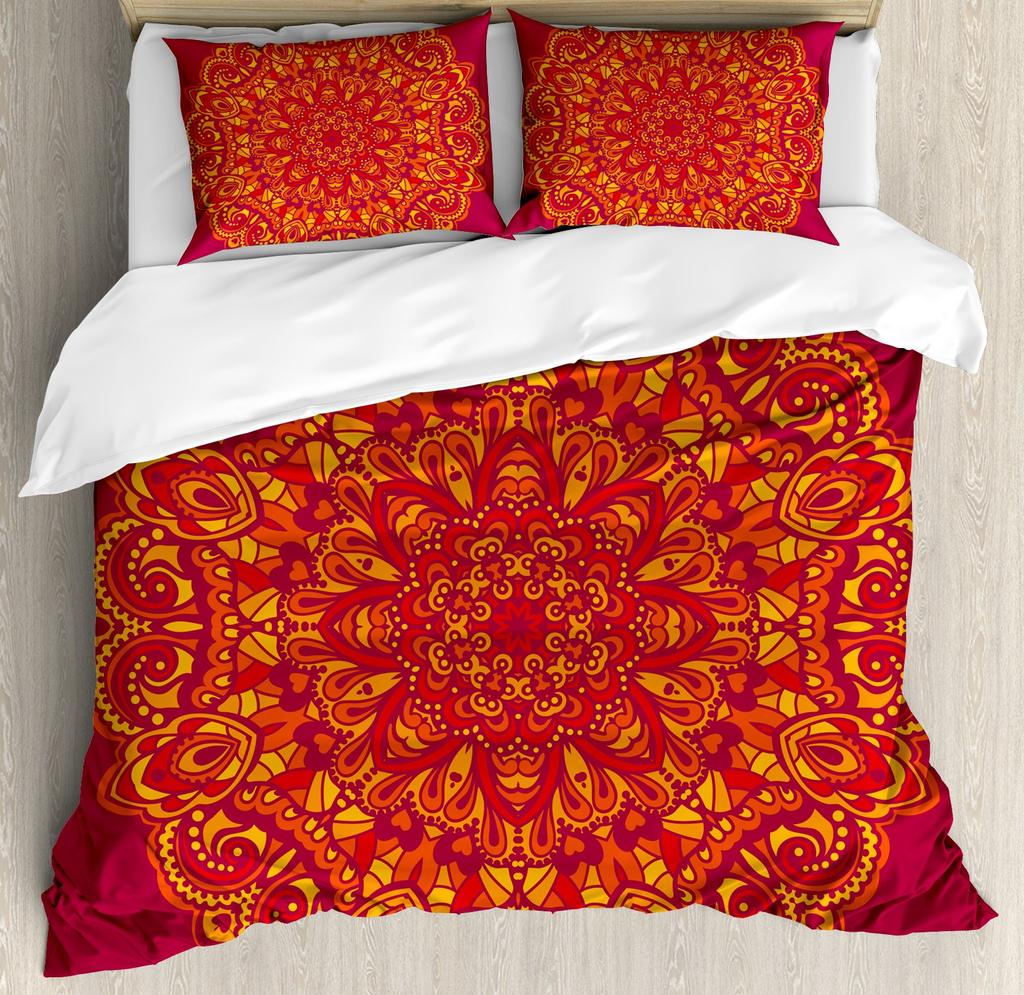 Psychedelic Boho Luxury Bedding Set 2/3PCS With Pillowcase King Mandala Duvet Cover Queen Comforter Cover Polyester Quilt Cover