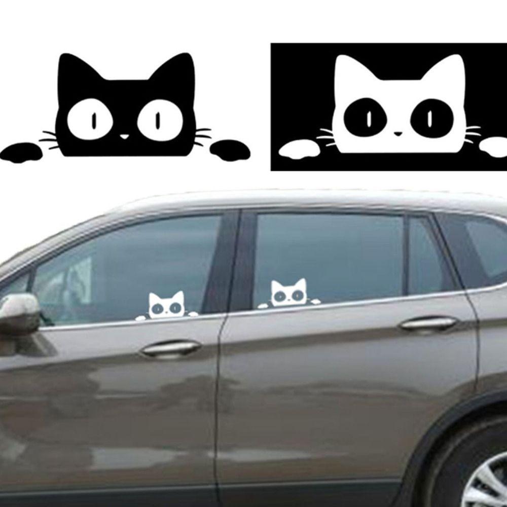 Car Door Window Funny Decoration Vehicle Decal Vinyl Surprise Cat Peeking Car Sticker