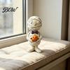 Desk Ornament Mummy Holding Pumpkin Halloween Decoration, Spooky Resin Figurine Decoration Desktop for Indoor Shelf, Tiered Tray Decor Zombie Model