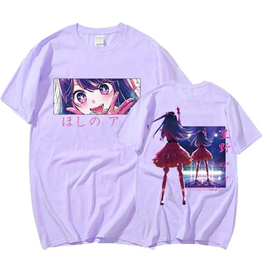 Japanese Anime Oshi No Ko Tee Shirt Unisexga Kawaii Ai Hoshino Graphic T-Shirt Unisex WoUnisex Aesthetics 100% Cotton T-Shirts Streetwear