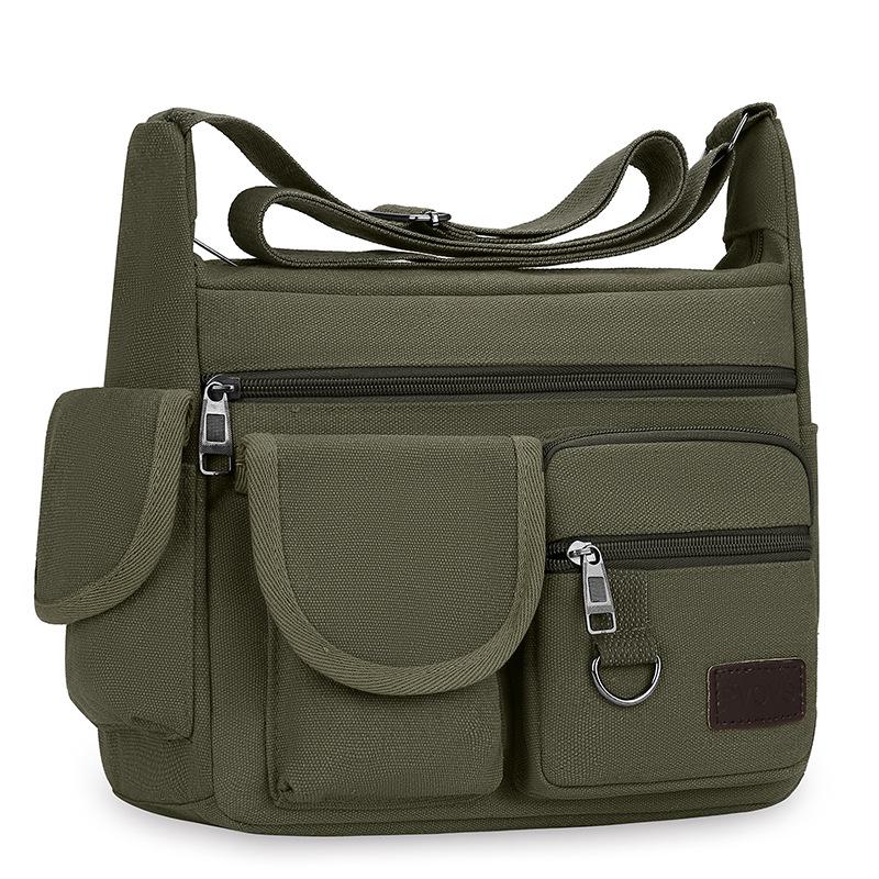 Мужская парусиновая сумка через плечо и на плечо - Повседневная дорожная сумка-мессенджер и рюкзак