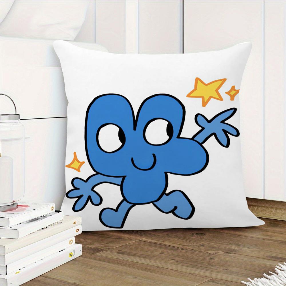 1Pc Bfdi Cute Chibi Printed Pillowcase, Zippered Decorative Cushion Cover (Only Cover), Machine Washable, Modern Home Decor For