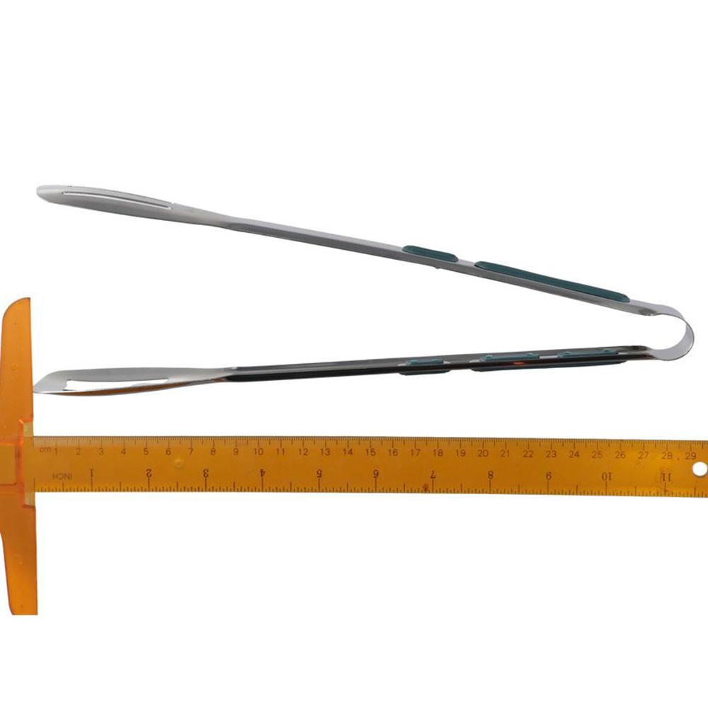 Stainless Steel Kitchen Tongs with Green Non-slip Handle Metal Tongs Practical Cooking Tongs  Home