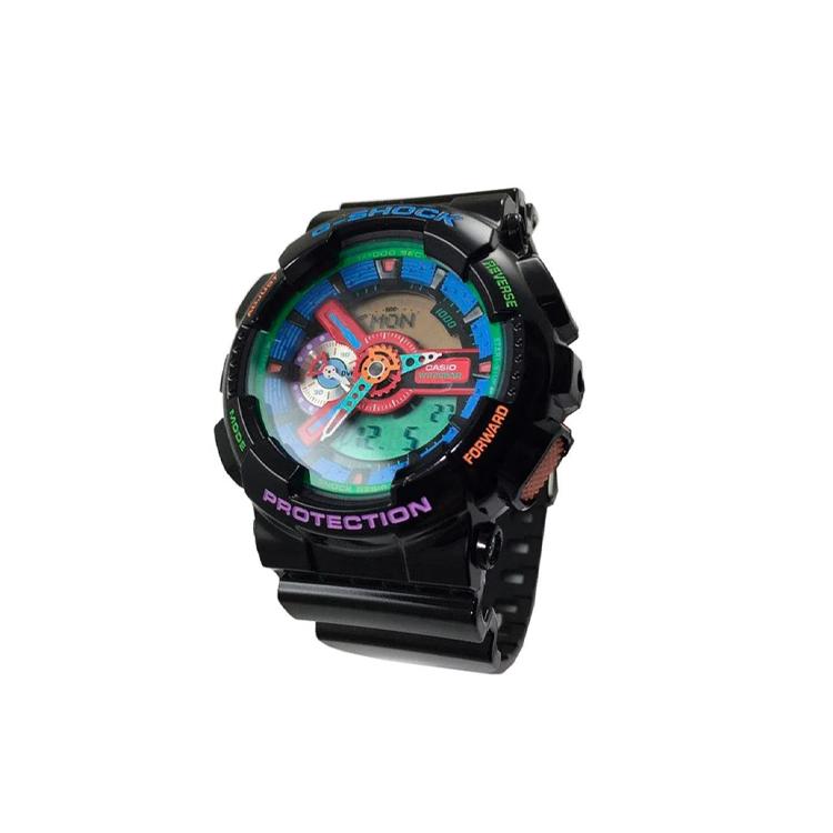 Casio Мужские часы с двойным дисплеем (жидкокристаллический/аналоговый) Серия Черные Часы GA-110MC-1A GA-110MC-1A
