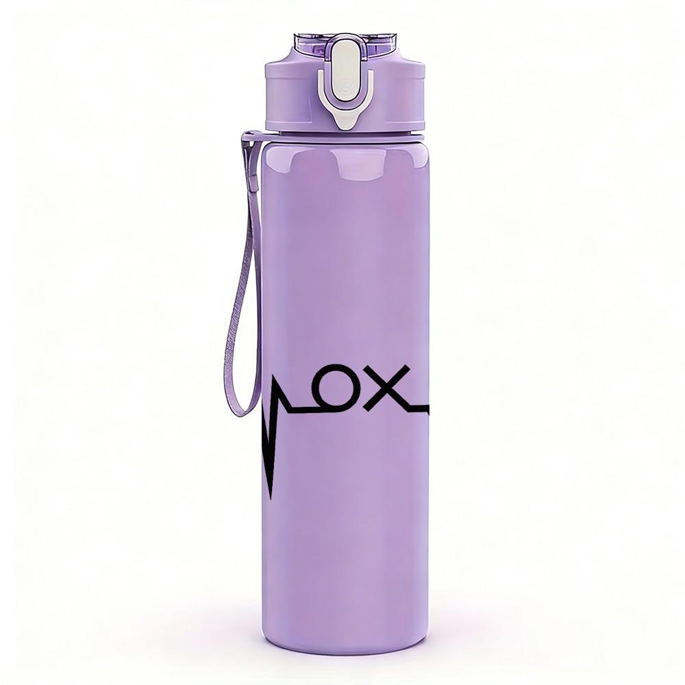 1PC Double Peak Heartbeat EKG Line Print 750ml Color Plastic Sports Water Bottle Leakproof Flip Straw Lid Suitable for Sports Office Home Use