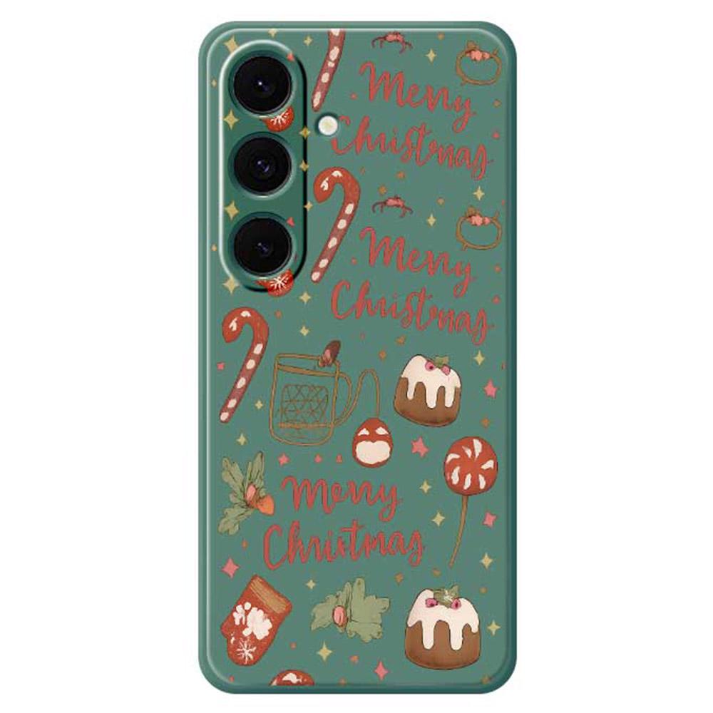 For Samsung Galaxy S25+ Case Merry Christmas Pattern Printing Straight Edge TPU Phone Back Cover