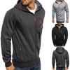 Zipper Hooded Coat Solid Color Men Long Sleeve Hoodies Slim Fit Male Oversize Sport Sweatshirts