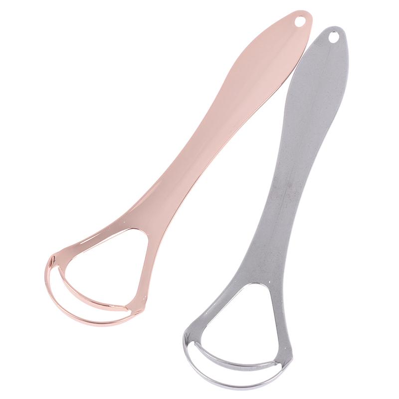 1Pc Double Layer Tongue Scraper Stainless Steel Tongue Cleaner Oral Cleaner Oral Brush