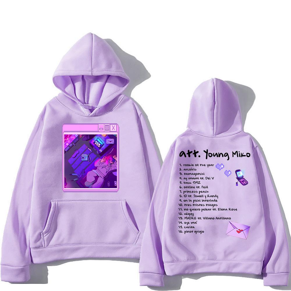 Singer Young Miko Att Album Hoodies PrintFashion Aesthetic Retro Sweatshirt Men Women Casual Fleece Pullover Hip Hop Streetwear