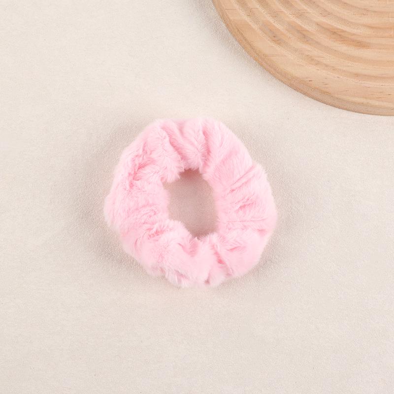 Яркая теплая плюшевая резинка для волос - Высокоэластичный держатель для хвоста для осени и зимы