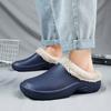 Fashion Winter Colgs Slippers Men Waterproof Garden Shoes Home Fur Clogs Soft Plush Slippers Bedroom Fuzzy Shoes Indoor Outdoor