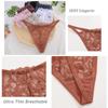 5PCS/Set Women Sexy Lace Thongs G-String T-Back Underwear Female Breathable Underpants Floral Lace Solid Color Panties S-XL