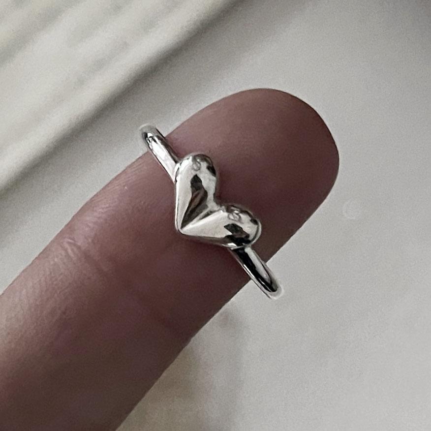925 Sterling Silver Rings for Women Couple Minimalist Handmade Simple Hollow Heart Ring Party Jewelry Gift Prevent Allergy