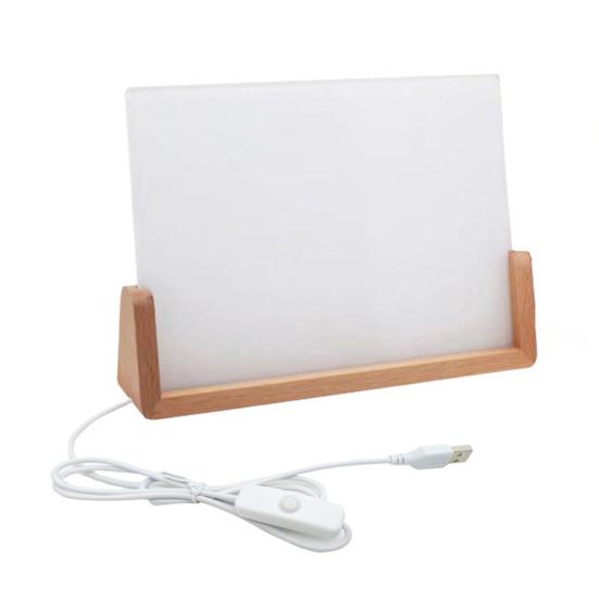 Сублимационная акриловая фоторамка со светодиодной подсветкой Термопресс DIY деревянная подставка Светодиодная подсветка фоторамка Домашний декор