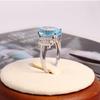 Кольцо с натуральным небесно-голубым топазом 8,50 карат, овальный драгоценный камень 10*14 мм, стерлинговое серебро 925 пробы, классический дизайн, изысканное ювелирное изделие для женского юбилея