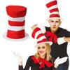 Red White Striped Top Hat Stovepipe Tall Hat Bowtie Gloves Costume Halloween Party Cosplay Accessory for Kids And Adults