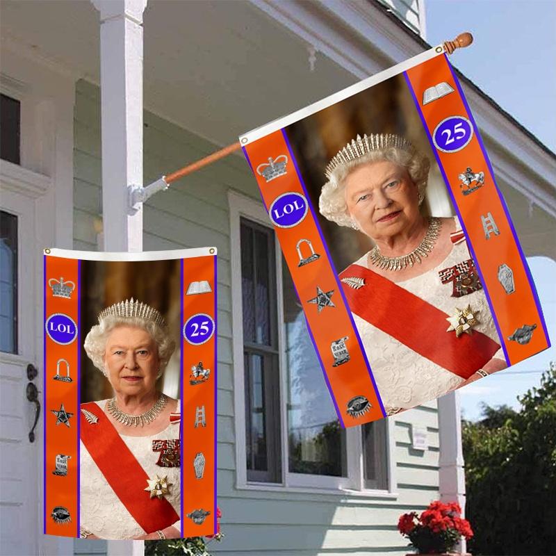 Premium Queen Elizabeth Ii Platinum Jubilee Flag Banner Elegant Mourning Decoration For Home And Garden