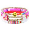 205pcs 7mm DIY smiling face bead loose beads acrylic random patterns and colors for accessories, for making bracelets, necklaces