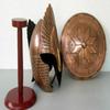 18GA Medieval Lord of the Ring Shield and Helmet W Wooden Stand Helmet Replica