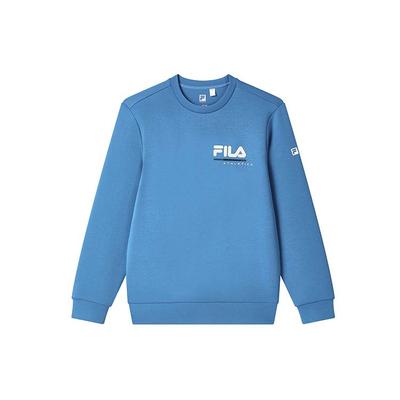 Fila Серия Фитнес Логотип с надписью Спортивный свитшот с круглым вырезом Мужской свитшот Флэш-Бабочка-Синий A11M311205FDB