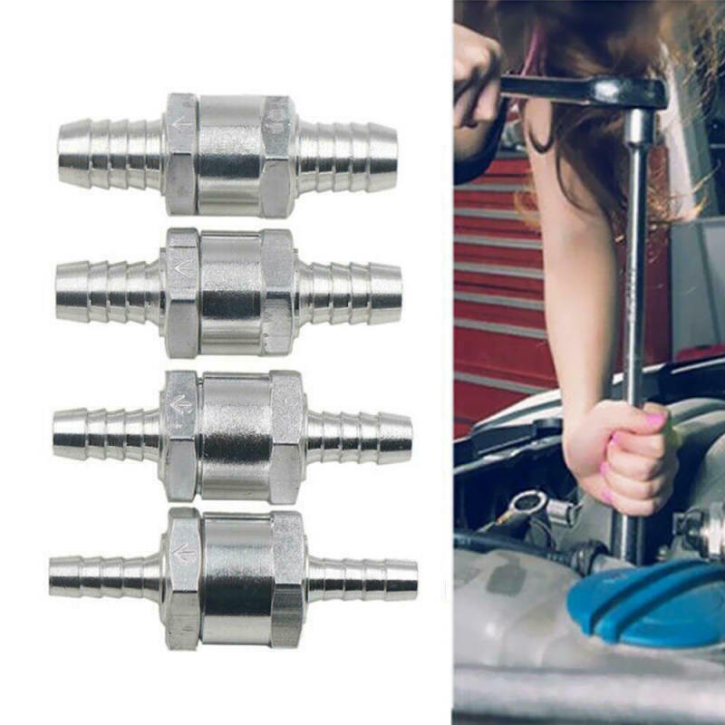 Car Accessories Durable Aluminum Car Fuel One Way Check Valve Barb Fitting Anti Backflow for 4/6/8/10/12/14mm Hose Line Fuel System Fittings7