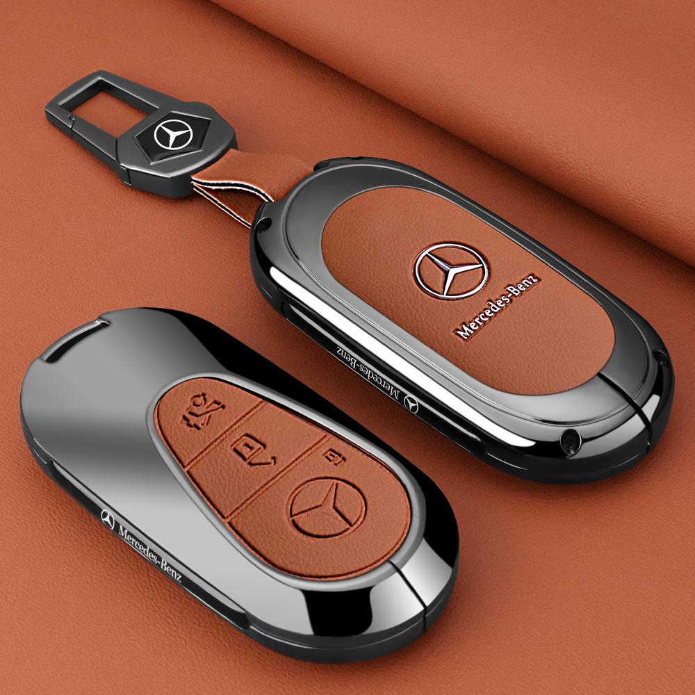 ZJH5 Leather Smart Remote Key Protector Car Key Case Cover For Mercedes Benz A C E S GLC GLE GLB W204 W205 W206 W212 W213 W221 W223